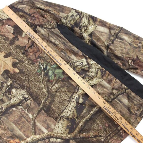 NEW Mossy Oak Crew Neck Mesh Long Sleeve Camo Hunting Shirt Mens Large Brown - Picture 5 of 6